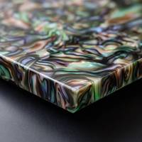 Feuille de cellulose inspirée de l'abalone, motif tourbillonnant multicolore, film irisé pour incrustations de guitares, instruments vintage et artisanat de luxe