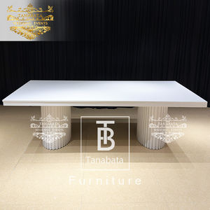 Elegante mesa de comedor de restaurante de MDF blanco de boda con 8 sillas - Product Image 4