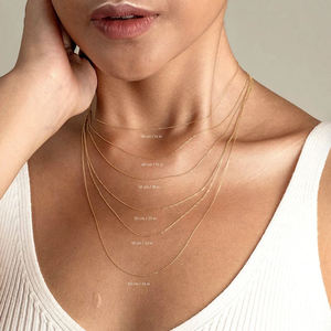 <span class=keywords><strong>Collana</strong></span> a catena <span class=keywords><strong>sottile</strong></span> in vero <span class=keywords><strong>oro</strong></span> massiccio MaiYi Classic 9k/10k/14k/18k personalizzabile per donna - Product Image 5