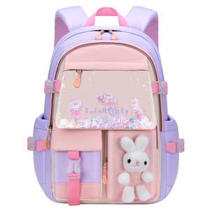 Sesame Baby Elementary <b>School</b> <b>Backpack</b> For Girls 15 Inches Color Blocking Cartoon Lightweight With Interior Zipper Pocket - Product Image 5
