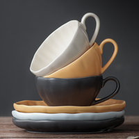 Ensemble de tasses à café et à thé en céramique, design personnalisable, écologique, en porcelaine mate de couleur artisanale nordique, pour latte et expresso