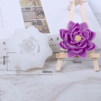 Cetakan silikon lilin Peony 3D DIY cetakan batu wangi plester lilin aromaterapi bunga kreatif