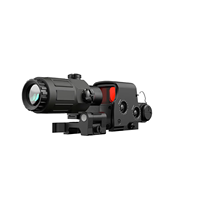 T-EAGLE 558 Holographic Sight+ G33 Magnifier Waterproof Aluminum Alloy Hunting Magnifying Glass Combo Red/Green Light 20mm Laser