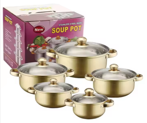 Wholesale Modern Stainless Steel Kitchenware <strong>Set</strong> with Glass Top <strong>Cookpot</strong> for Gas Stove for Home Use and Milk Soup Cooking - Product Image 3