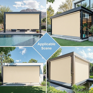 야외 롤러 쉐이드 무선 파티오 쉐이드 롤업 야외 블라인드 롤러 블라인드 천 - Product Image 3