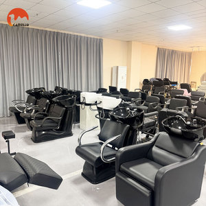 Sillón de Lavado de Cabello Semi-<span class=keywords><strong>Reclinable</strong></span> de Diseño Moderno y Lujo Ligero <span class=keywords><strong>para</strong></span> Salón de Belleza y Barbería con Construcción Metálica Resistente - Product Image 6