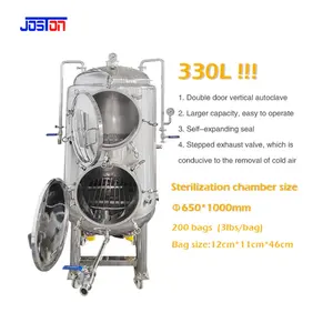Joston 330l-500l thép không gỉ 220V duy nhất giai đoạn Nồi hấp Nồi áp suất 15psi hạt đẻ trứng túi Máy tiệt trùng