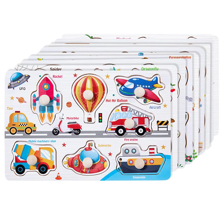 I giocattoli di legno del bambino più venduti gioco di carte di traffico animale giocattoli educativi per l'allenamento cognitivo Montessori promozionale per il bambino