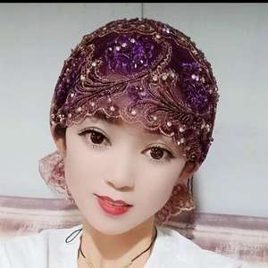 Nouveau Hijab Queue de Poisson Style <span class=keywords><strong>Marocain</strong></span> 2025 à Pompons – Casquette de Ramadan Brodée au Fil d'Or - Product Image 5