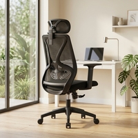 Chaise de bureau en maille avec dossier réglable et fonction ergonomique multifonctionnelle