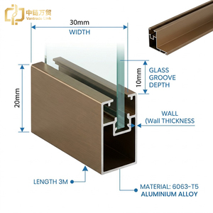 Perfil de Aluminio 6063 para Estructura de Vitrina, Sección en L, Color Champán Gris Metálico, Longitud de 3 Metros, Personalizado - Product Image 4