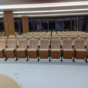 Modern Single Folding Auditorium <strong>Chair</strong> <strong>with</strong> <strong>Desk</strong> Fabric Theater Furniture For Church School Retractable Students' Seating - Product Image 2