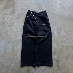 Custom Denim Factory <b>Button</b> Fly Raw Selvedge Denim Pants Straight Leg Japanese Style Salvage Selvedge Baggy <b>Jeans</b> Men - Product Image 1