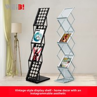 Présentoir de sol réglable en hauteur en alliage d'aluminium A4 pour magazines, utilisation en exposition, support pour albums et données, 5,5 kg