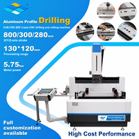 Máquina CNC de Perforación y Fresado de Perfiles de Aluminio de Alta Velocidad con Servomotor para Ranuras de Cerraduras y Bisagras de Puertas y Ventanas