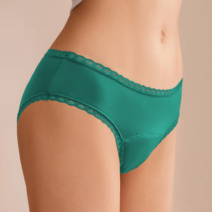 Shanhao سراويل الحيض القطنية مانعة للتسرب منخفضة الخصر الدانتيل 4 طبقات تدفق ثقيل نمط النايلون بيكيني لفترات ثقيلة - Product Image 3