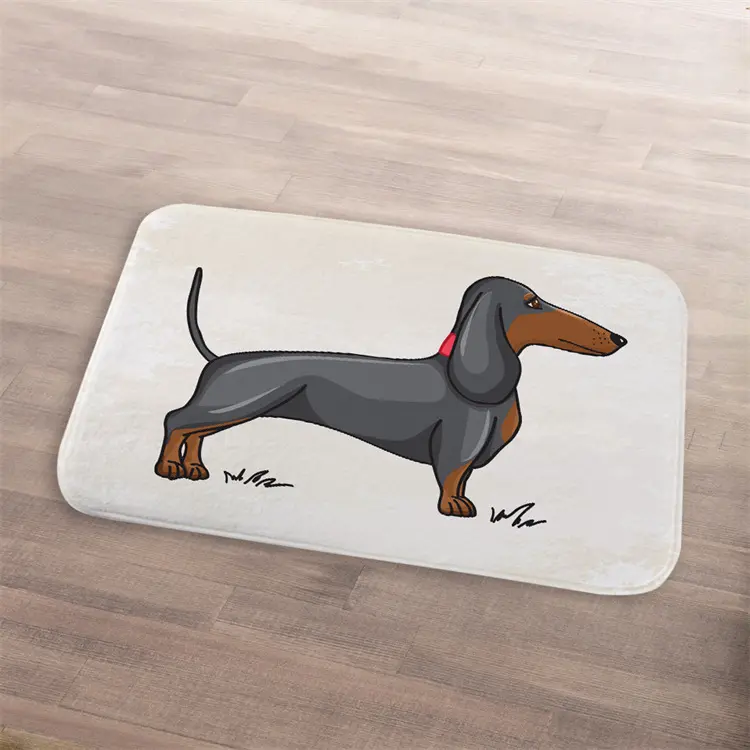 Adorabile bassotto modello zerbino morbido bagno 40*60cm tappetino cartone animato cane Pet tappeto amichevole per il bagno