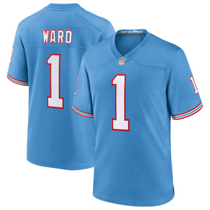 Maillot de football américain personnalisé Oilers Throwback Tennessee, brodé, uniforme pour jeunes, vêtements de sport, bleu clair - Product Image 3