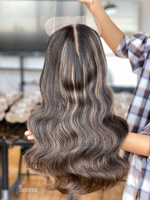 SHY Mini Hair Salon Color 8*8 Topper Wig Cheveux Humains Bruts Lace Front Nœuds Doux Direction Naturelle Commande en Gros