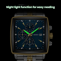 X-GEQCK 3086 Jam Tangan Pria Mewah Dial Persegi Tiga Jarum Tali Baja Tahan Karat Quartz Jam Tangan Bisnis Montre Homme Reloj Hombre
