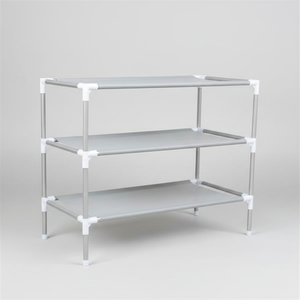 Scarpiera in tessuto Non tessuto a 3 livelli con montaggio semplice in soluzione di stoccaggio efficiente in grigio - Product Image 2