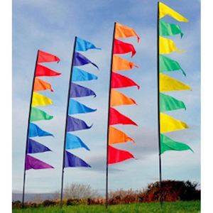 Drapeau en plumes 100 % polyester personnalisé en gros, grande décoration volante d'extérieur, bannière colorée, drapeau de festival de Bali - Product Image 1