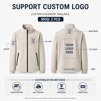 Veste légère zippée prête à être expédiée, vente en gros, veste décontractée pour l'extérieur, vêtements respirants, faible MOQ 2 pièces, expédition rapide