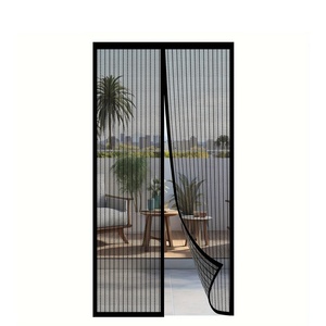 2025 hiện đại đầy đủ khung Polyester ma thuật cửa nam châm muỗi lưới nhỏ lỗ lưới màn hình cửa phòng ngủ/phòng tắm dễ dàng cài đặt - Product Image 3