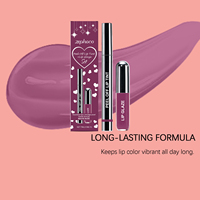 Set de Delineador de Labios y Brillo Labial Rojo Ciruela, Acabado Mate, Fórmula Suave, Maquillaje de Labios Elegante, Venta al Por Mayor, Marca Privada