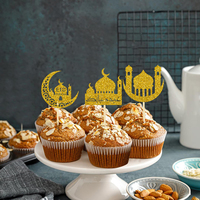 Décoration de gâteau pour l'Aïd al-Fitr, thème lune et château, fournitures de fête islamique, décorations de fête musulmane