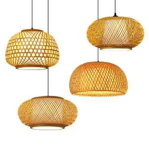 Southeast Asia Handmade Bamboo Rattan Pendant Light Led Chandelier Ceiling Light Dining Table Lamp For restaurants hotels cafes