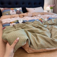 Ensemble de literie imprimé de dessins animés mignons en coton pur 100% de qualité supérieure 200TC, 4 pièces, ensemble de housse de couette moderne et douce pour la chambre des garçons et des enfants