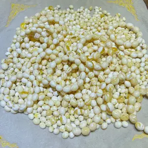 Factory wholesale Baltic Russia natural amber white tiger skin pattern amber stone beads wholesale Islamic Muslim prayer beads