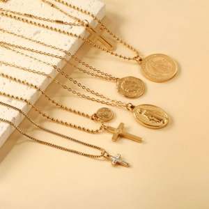 Collar de Cruz Religioso Antideslustre, Personalizado en Dubái, de Acero Inoxidable, Chapado en Oro de 14k y 18k, para Mujeres y Hombres - Product Image 3