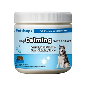 pet food Pettisup Calming Treats for Dogs with Anxiety and Stress 60/120 Soft chews Dog Calming Treats- dogs and cats supplement