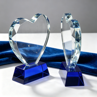 Fabricant de trophées en cristal en forme de cœur, trophées personnalisés, récompenses en cristal en forme de cœur, plaque vierge, trophée en verre, récompenses en cristal, souvenir