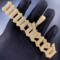 Новый дизайн: кулон с буквами в стиле хип-хоп, инкрустированный бриллиантами, на заказ, из серебра 925 пробы, с выращенными в лаборатории бриллиантами, с номером или именем, для мужчин