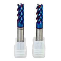 Fraise à queue en carbure monobloc 4 cannelures, 35° hélice, rayon d'angle R1.2, HRC55, revêtement TiAlN, D14, pour le fraisage de finition des moules en acier allié