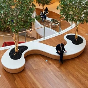 Y811 Banco macetero curvo en forma de S para jardín, hospital, centro comercial, mobiliario artístico, silla de espera pública comercial - Product Image 4