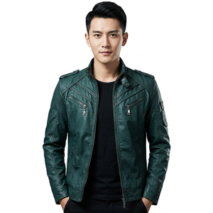 Winter Fashion Men's Genuine Leather Thick <b>Waterproof</b> Breathable V-neck Coat in Plus Size M-<b>4XL</b> - Product Image 1