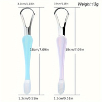 Longhui Grattoir à Langue 2-en-1 en Acier Inoxydable et Silicone avec Brosse Nettoyante pour la Langue et Étui de Voyage pour une Hygiène Buccale Optimale Contre la Mauvaise Haleine
