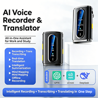 SHUNQI Enregistreur vocal IA portable à clipser sur micro-cravate, Dictaphone à transcription en temps réel pour réunions, entretiens, conférences