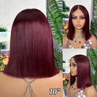 Peluca Bob SDD 2x6 con Cierre, 100% Cabello Humano, Color Natural, Sin Pegamento, Liso Extremo