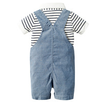 Ensemble de Vêtements Formels d'Été pour Bébés Garçons en Gros – T-shirt à Manches Courtes et Barboteuse 100% Coton – Personnalisation du Logo Printemps