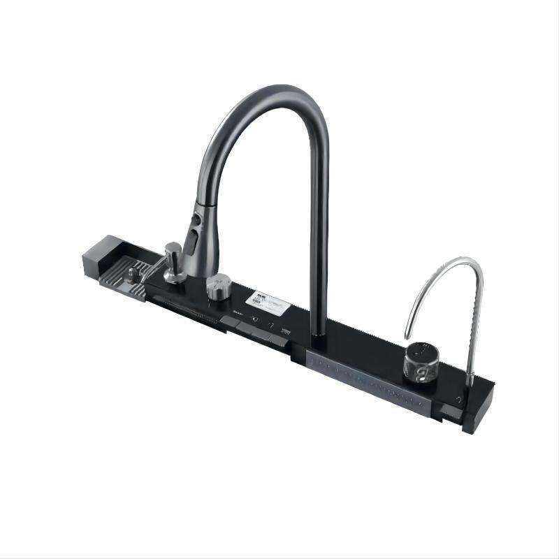 Smart LED Digital Display 304 Stainless Steel Single Bowl Kitchen Sink Faucet Multifunction Modern Waterfall Design · image 5