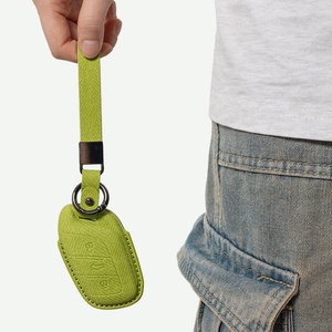 Étui de clé BLA en cuir PU durable antidérapant et résistant aux rayures pour télécommande de voiture Série 3, housse de clé, compatible JAC - Product Image 4