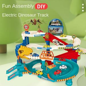 Jouet de voiture de parking électrique en plastique Dinosaure Panshan, aventure spatiale, parking, rail de voiture pour garçons - Product Image 1