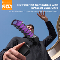 Kit de filtres K&F CONCEPT ND8+ND16+ND32+ND64+ND128+ND256+ND1000 pour Insta360 Luna Ultra, revêtement HD magnétique, ensemble de 7 filtres pour objectif