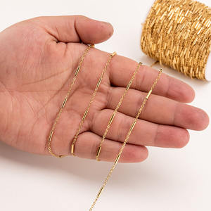 Accessoires <span class=keywords><strong>de</strong></span> bricolage en acier inoxydable plaqué or 14 carats-Chaîne croisée en forme <span class=keywords><strong>de</strong></span> O et <span class=keywords><strong>pince</strong></span> à tube <span class=keywords><strong>de</strong></span> chaîne d'extension <span class=keywords><strong>pour</strong></span> la fabrication <span class=keywords><strong>de</strong></span> colliers - Product Image 2