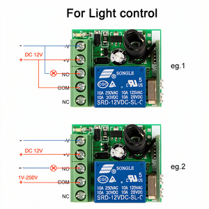 Module récepteur de relais sans fil 433 MHz, interrupteur télécommandé DC 12V 10A 1 canal, portée jusqu'à 100 m pour <span class=keywords><strong>portail</strong></span>, éclairage LED et ampoules - Product Image 4